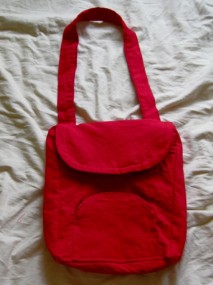 red messenger bag