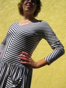 striped jersey dress