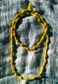 chartreuse beaded necklace