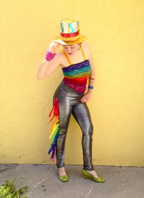 rainbow fringe leggings