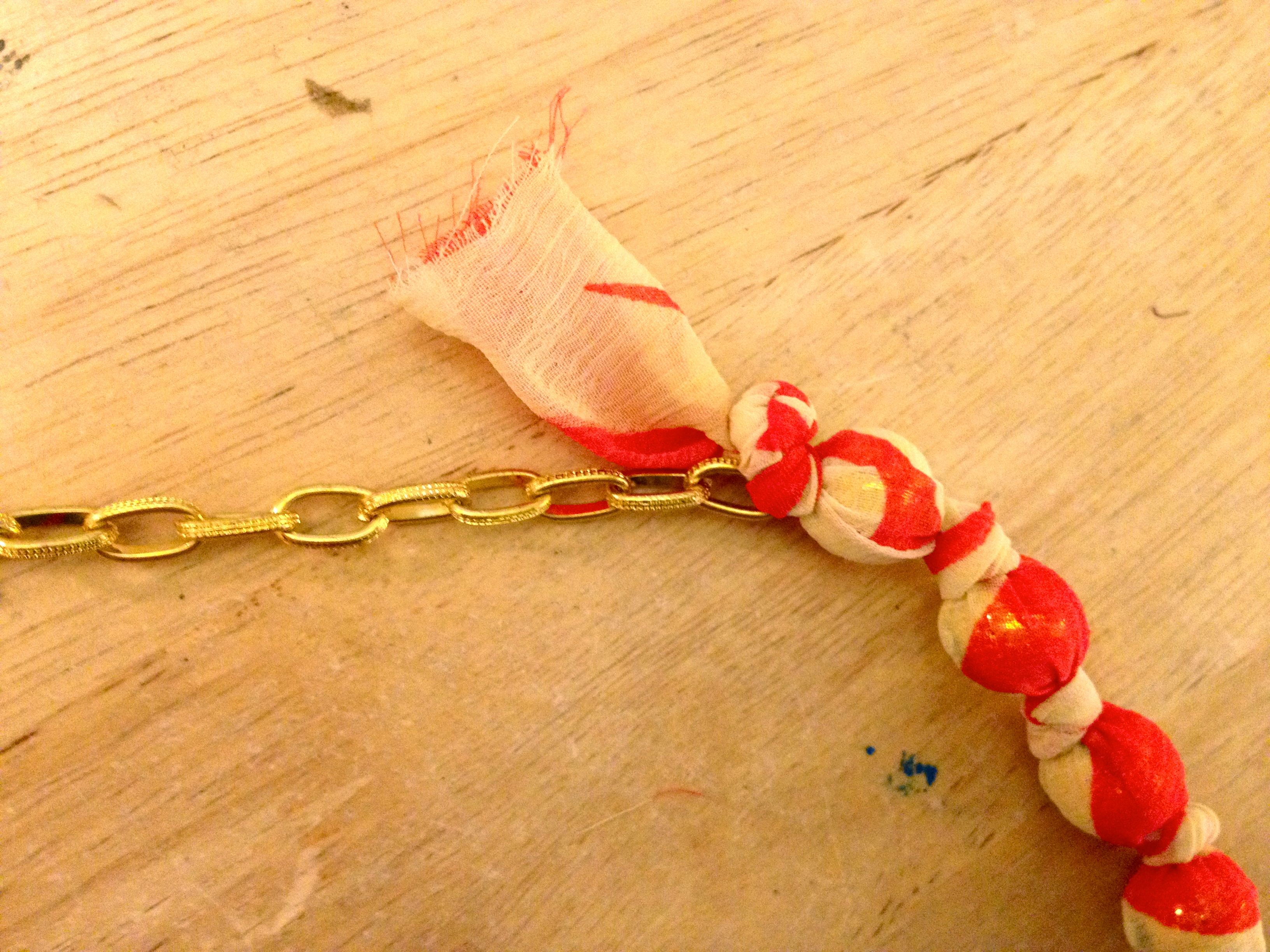 beaded fabric necklace DIY made by Julianne