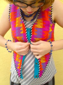 psychedelic puzzle vest snappy