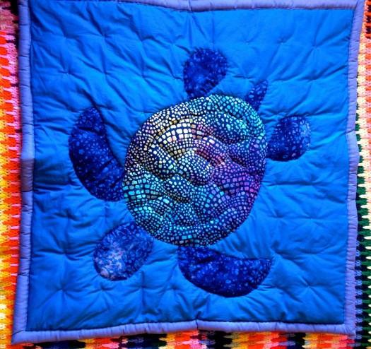 baby sea turtle quilt, made by Julianne