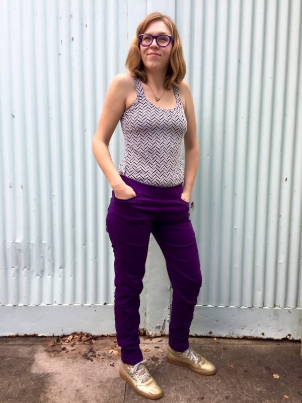 purple pants, made by Julianne